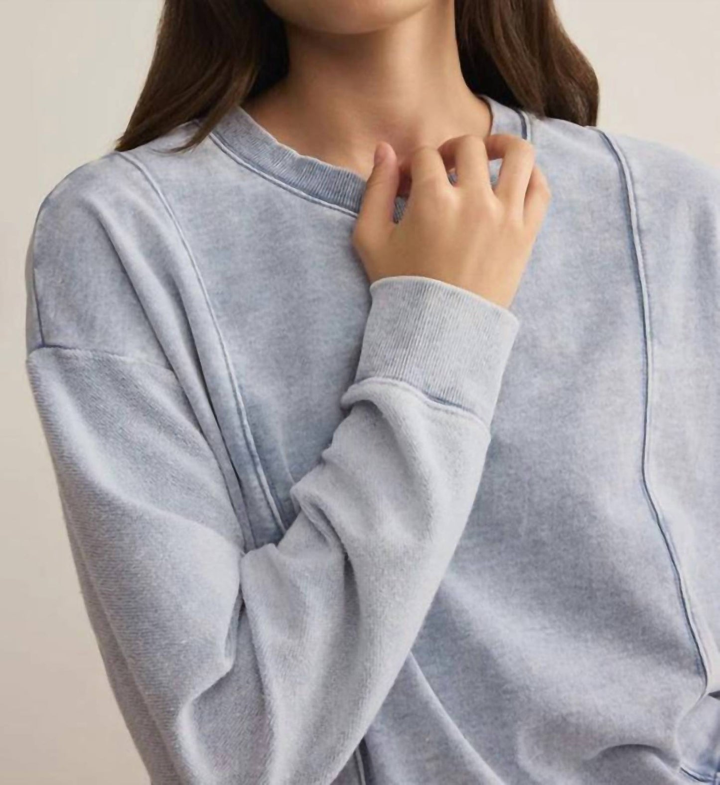 Z Supply - Lax Knit Denim Sweatshirt