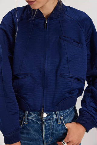 Free People - Ellie Satin Bomber Jacket