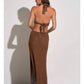 Elan - Crochet Maxi Halter Cut Out Dress