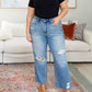 Judy Blue - High Rise Rigid Magic Destroy Slim Straight Leg Jeans