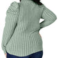 Basic Bae - Ribbed Mock Neck Top With Puff Sleeves