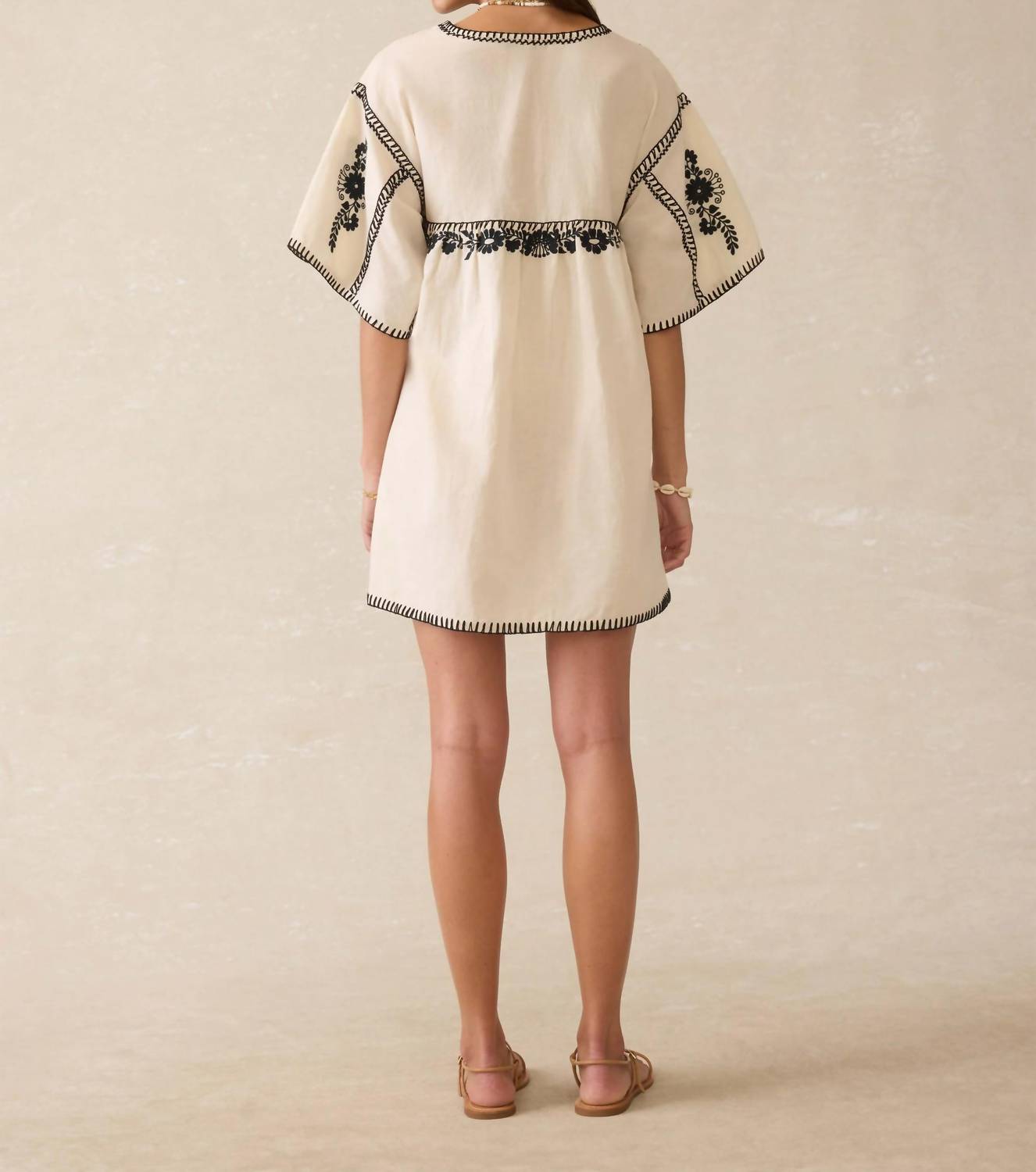 Faherty - Embroidered Short Sleeve Mini Dress