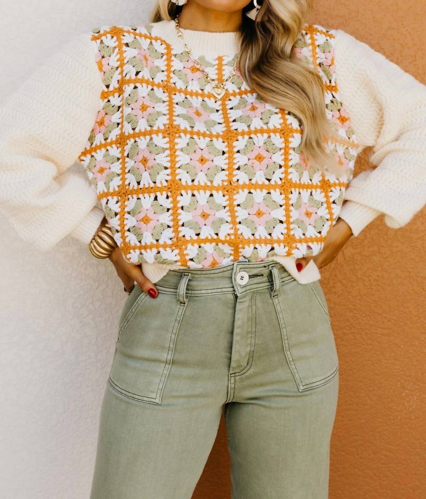 Bibi - Flora Crochet Sweater