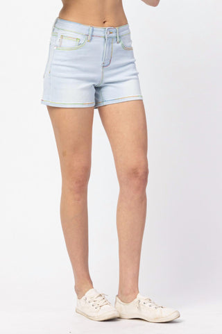 Judy Blue - Rainbow Thread Jean Shorts