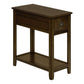 Accent End Table, 2 Tier, Narrow, Lamp, Storage Drawer, Charming Design