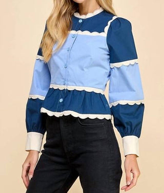 Tcec - Peplum Color Block Top