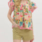 Entro - Floral Design Scalloped Top