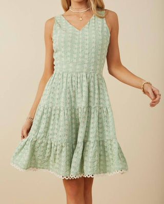 Hayden La - Floral Eyelet Lace Trim Dress