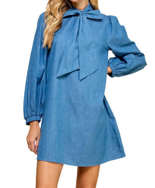 Tcec - Bow Tie Denim Mini Dress