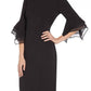 Adrianna Papell - Knit Crepe Tiered Sleeve Dress