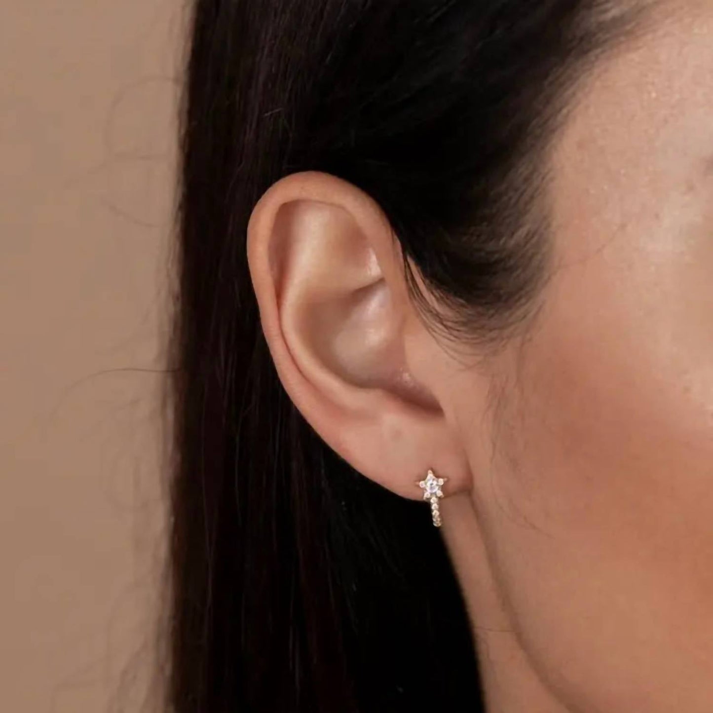 Jaxkelly - Celestial Pave Star Huggie Earring