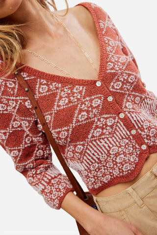 Free People - Geometric Floral Cardi