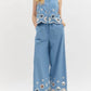 Entro - Embroidered Hem Pants