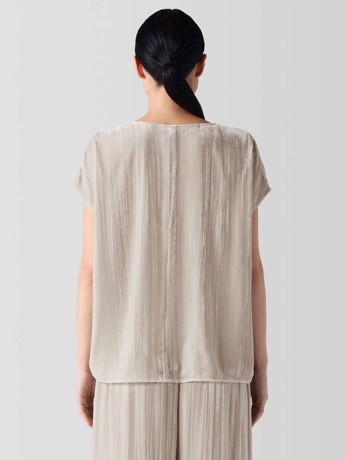 Eileen Fisher - Crushed Velvet V-neck Square Top