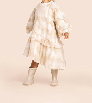 Omamimini - Hi-Low Organza & Terry Dress