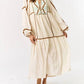 Lalavon - Scandi Style Embroidered Maxi Dress