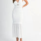 Mable - Chevron Textured Ruffled Knit Dress