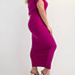 The Curve La - Plus Size Ribbed Knit Off Shoulder Knit Midi Dress