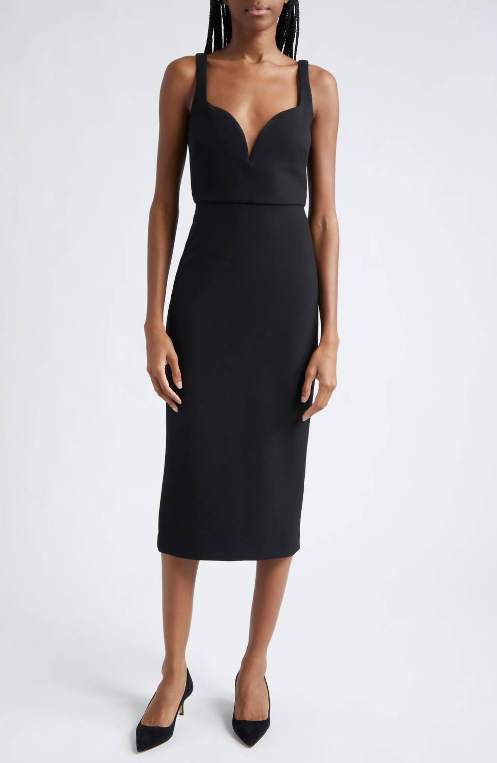 Veronica Beard - Lele Plunge Neck Midi Dress