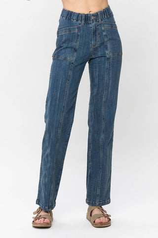 Judy Blue - High Elastic Waist Vintage Straight Leg Jeans