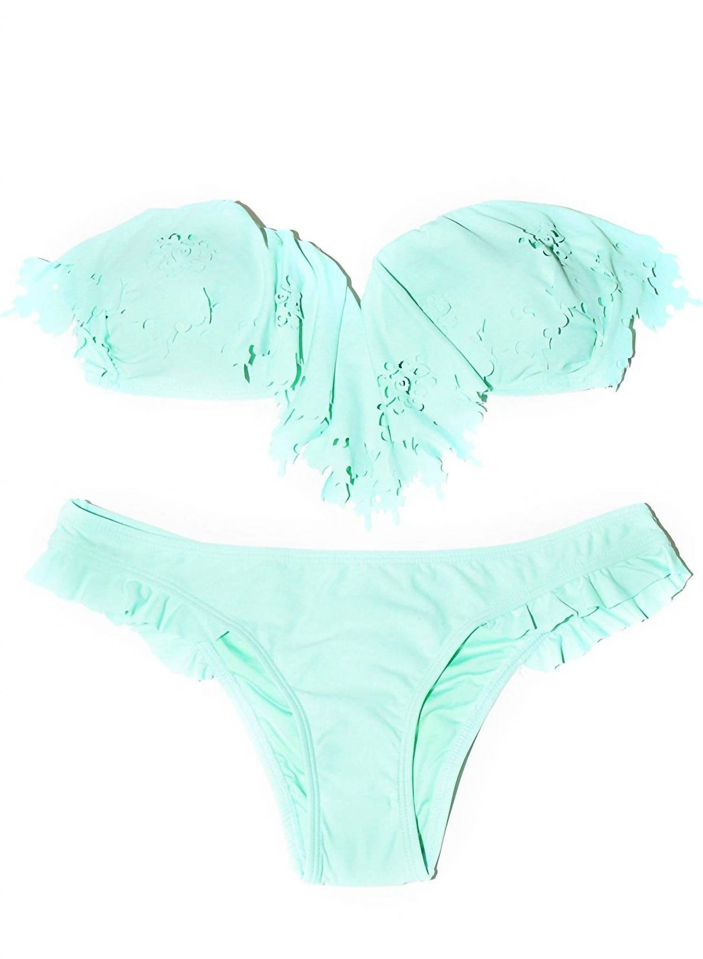 Pq Swim - Women's Caribbean Sea Ruffle Full Cut Bikini Bottom Swimsuit