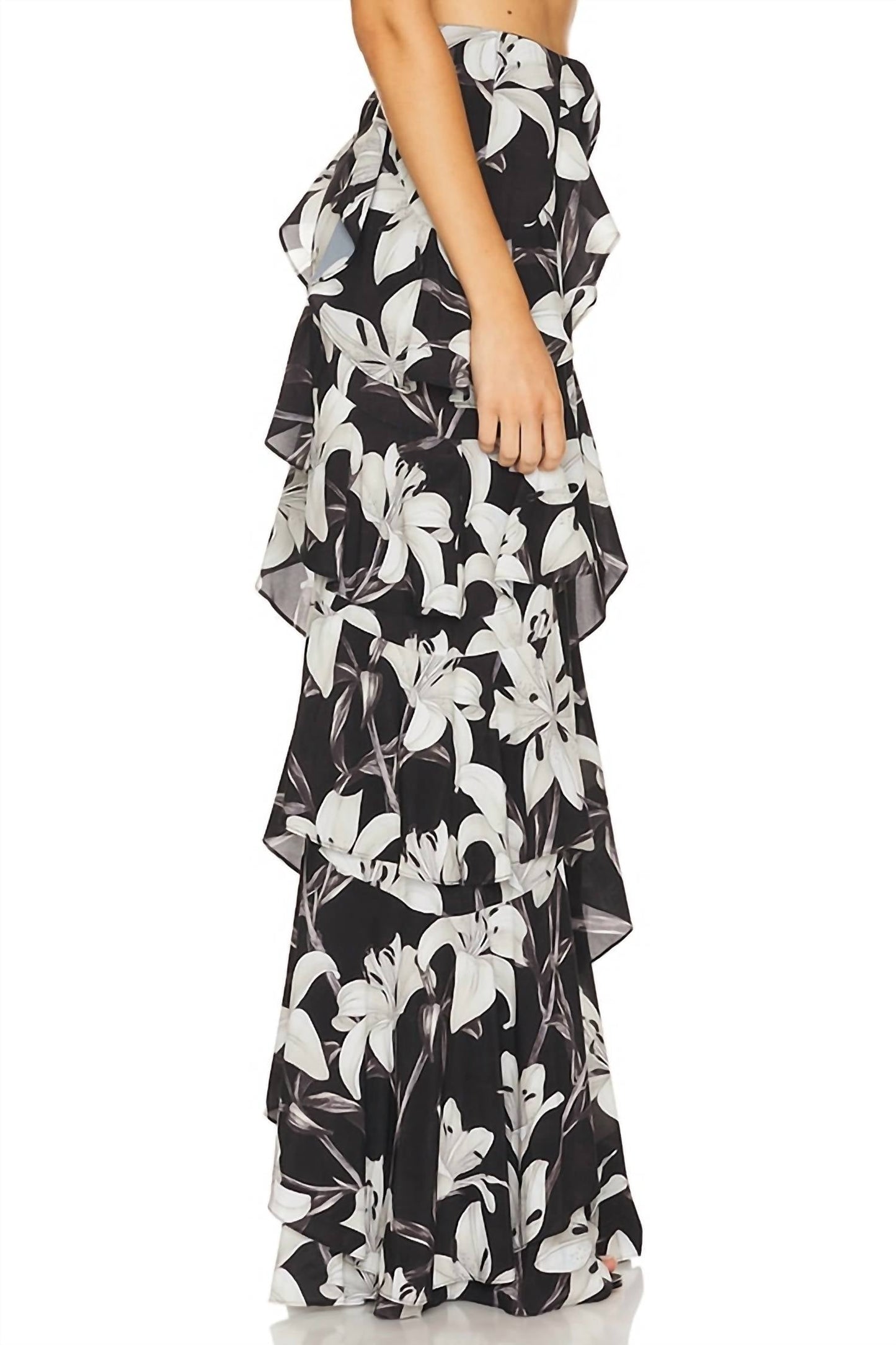 Alice + Olivia - Lotus High Rise Wide Leg Ruffle Pants