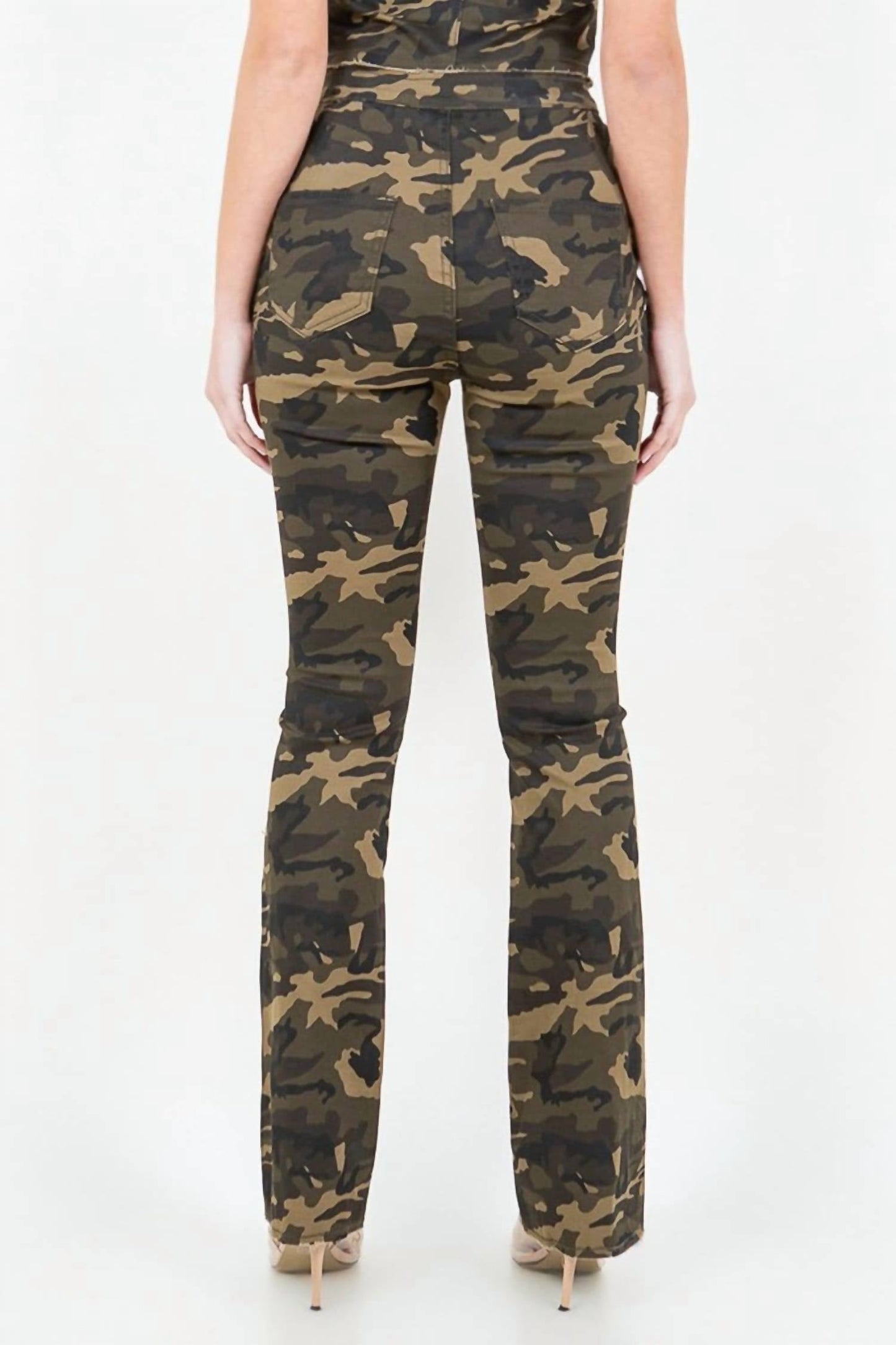 American Bazi - V-cut Camo Flared Pants