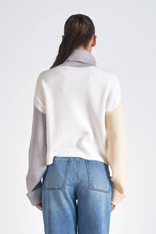 Elan - Colorblock Crop Sweater