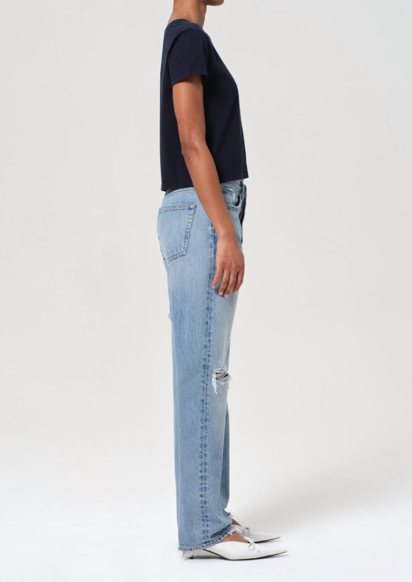 Agolde - Amryn Double Layer Ripped Straight Leg Jeans