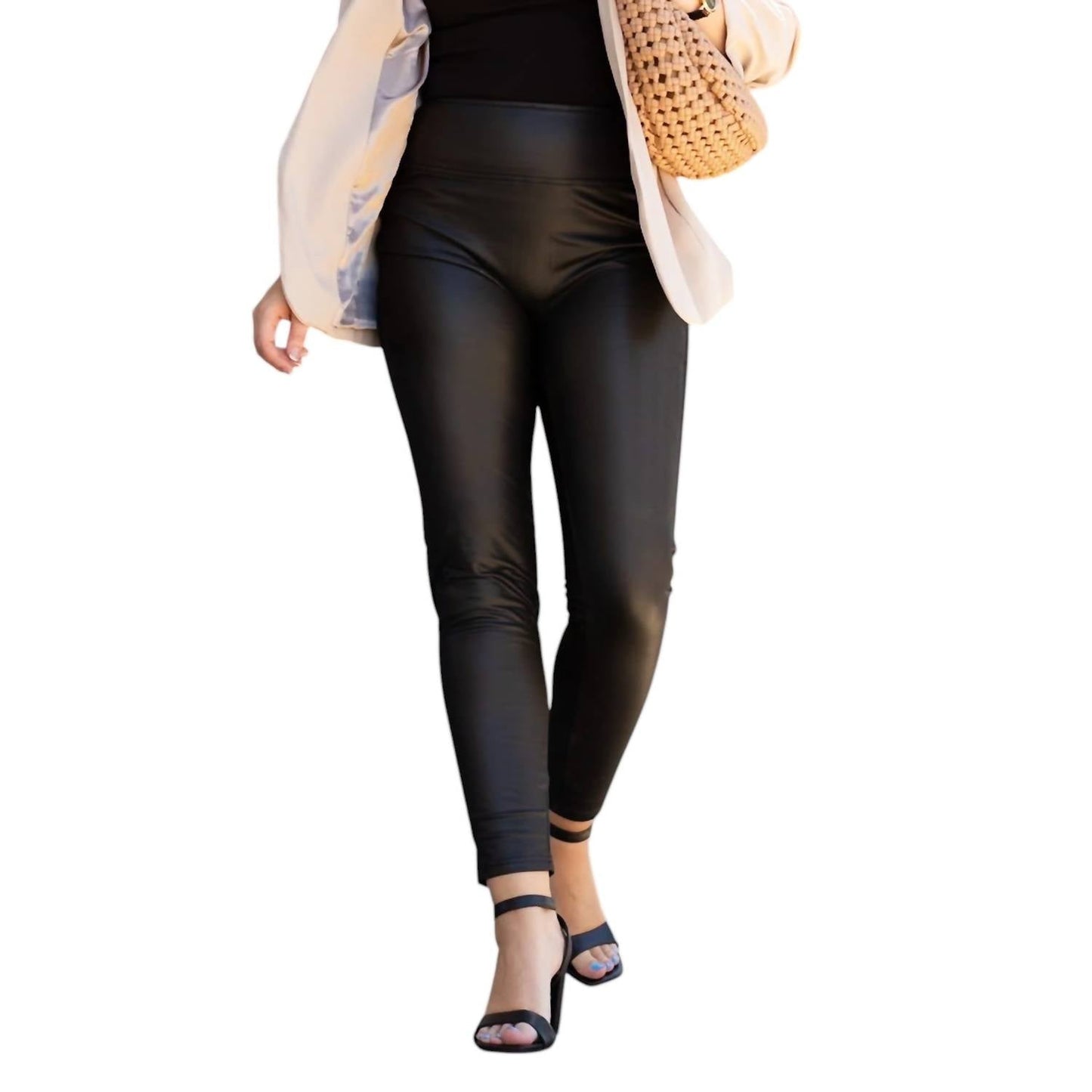 Julia Rose - Farrah High-Waisted Faux Leather Leggings