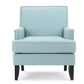 Serenada Upholstered Fabric Club Chair With Nailhead Trim And Tapered Birch Legs