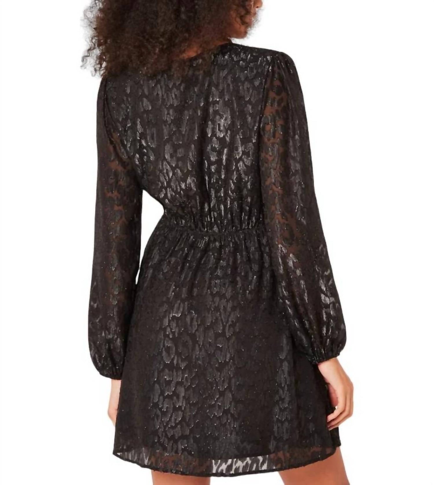 Apricot - Lurex Jacquard Chiffon Wrap Dress