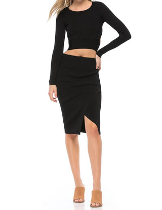 Kendall + Kylie - Compact Overlap Pencil Skirt
