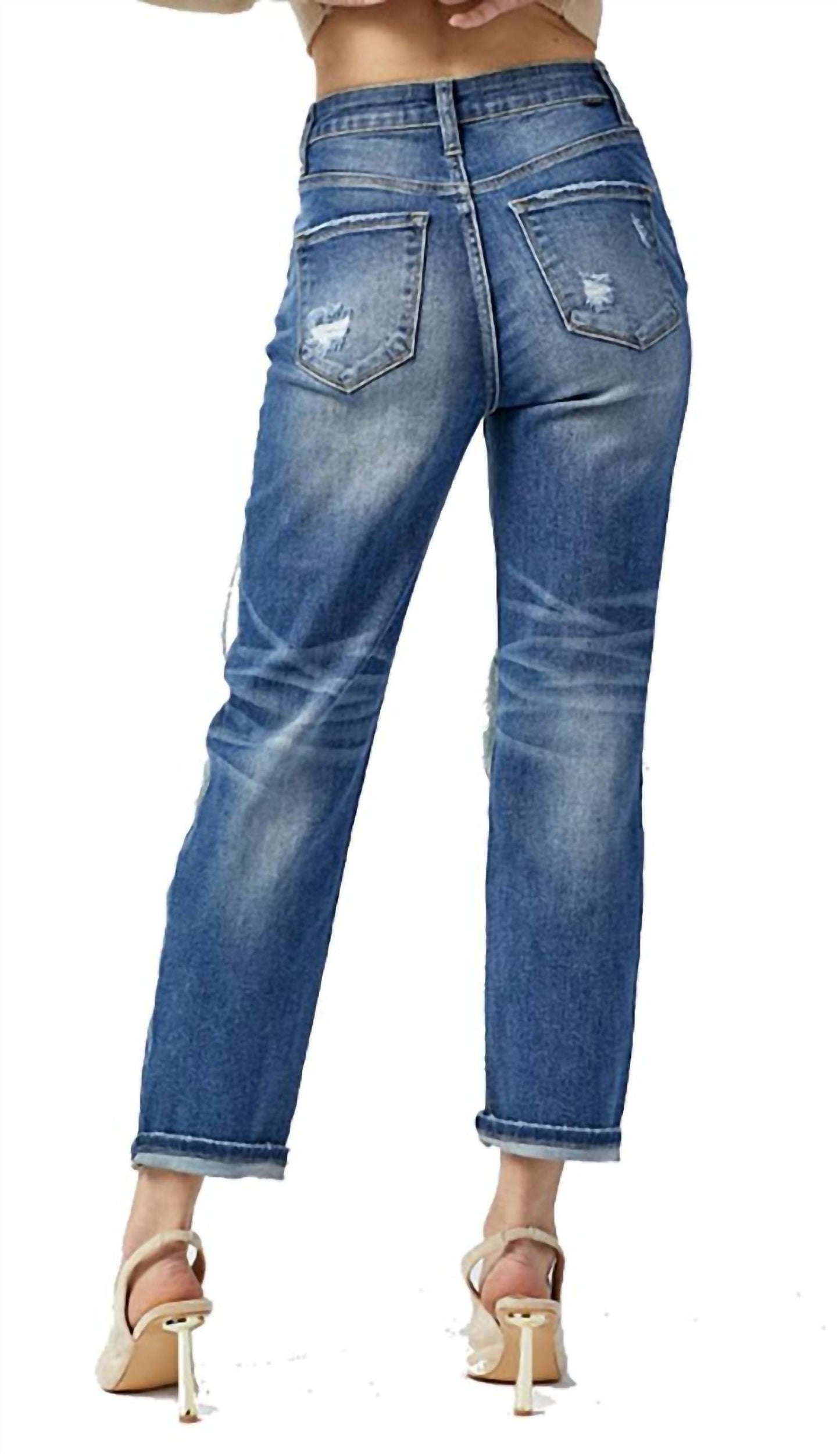 Risen - Women's High Rise Dark Straight Jean