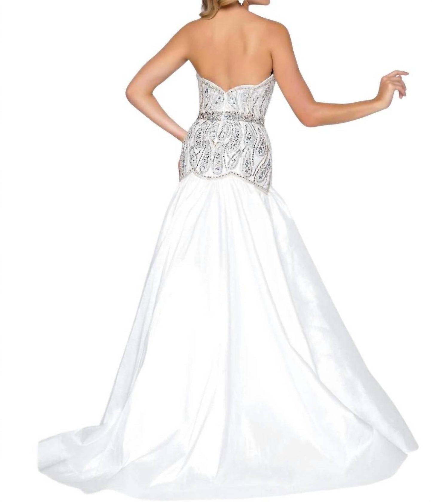 Mac Duggal - Embellished Satin Prom Dress