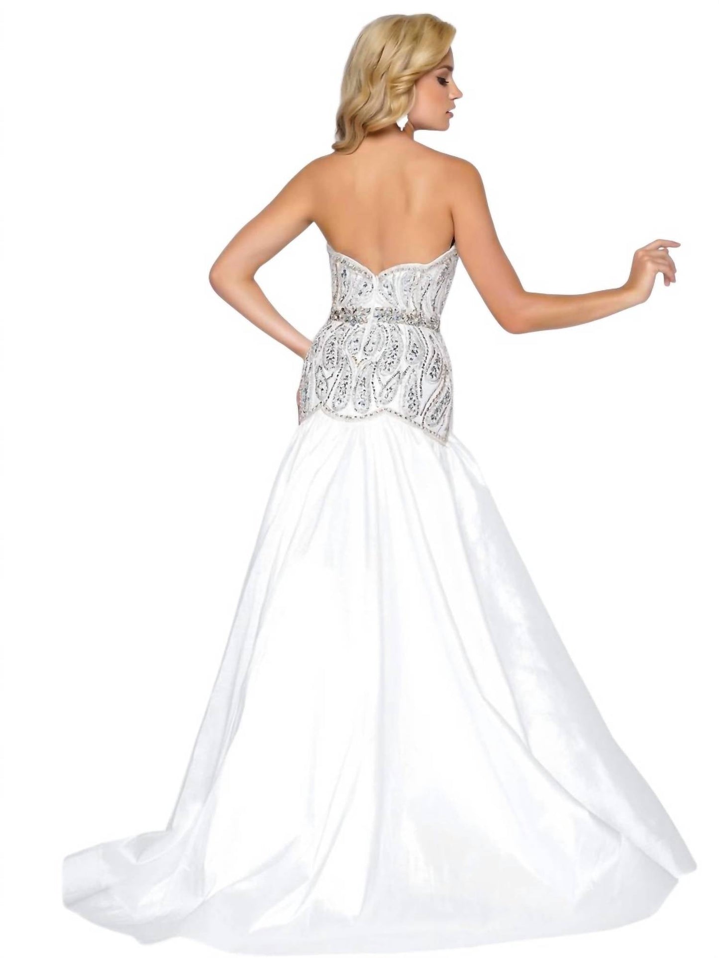 Mac Duggal - Embellished Satin Prom Dress