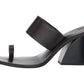 42 Gold - Eedie Single Toe Wide Strap Leather Heels