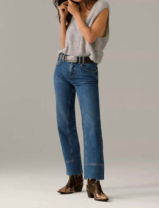Free People - Risk Taker Mid Rise Straight Jeans
