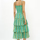Oliphant - Smocked Tie Strap Ruffle Midi Dress