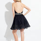 Rachel Allan - Lace Open Back Short Prom Dress
