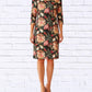 Calypso - Vintage Floral Print Knit Midi Dress