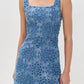 Alice + Olivia - Maryann Floral Cutout Denim Dress