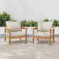 Terassi Outdoor Lounge Chair Set of 2 with Cushions - Beige / Light Teak