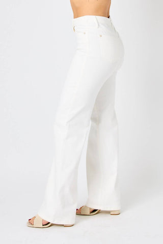 Judy Blue - High-waisted Braided Detail Wide Leg Jeans