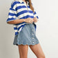 Buttermelon - Striped Oversized Polo Shirt