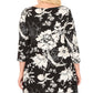 White Mark - Plus Size Floral Scoop Neck Tunic Top with Pockets