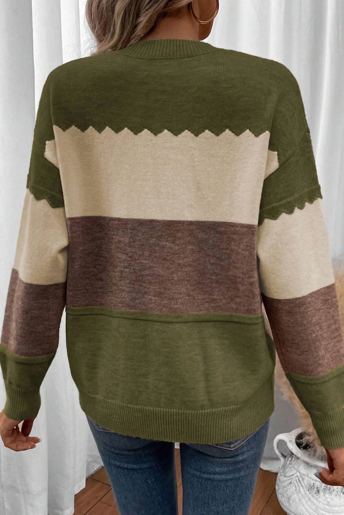 Dear Lover - Colorblock Crew Neck Sweater