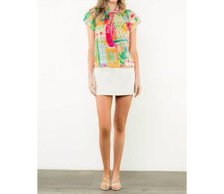 Thml - Flutter sleeve floral top