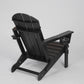 HDPE Folding Adirondack Chair with Dual Cup Holder - Black