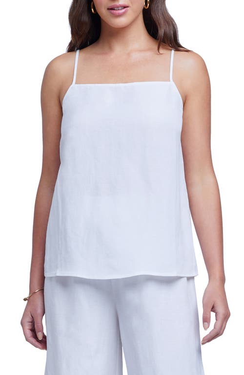 L'AGENCE Casablanca Linen Blend Tank in White, Size Large